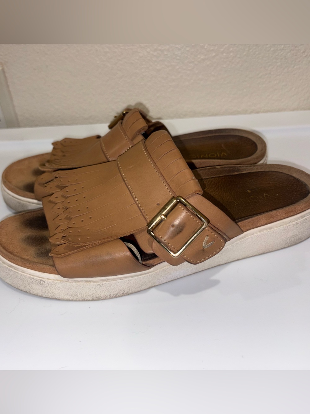 Vionic Women’s Fringe Slides w 🌵8.5 View 4